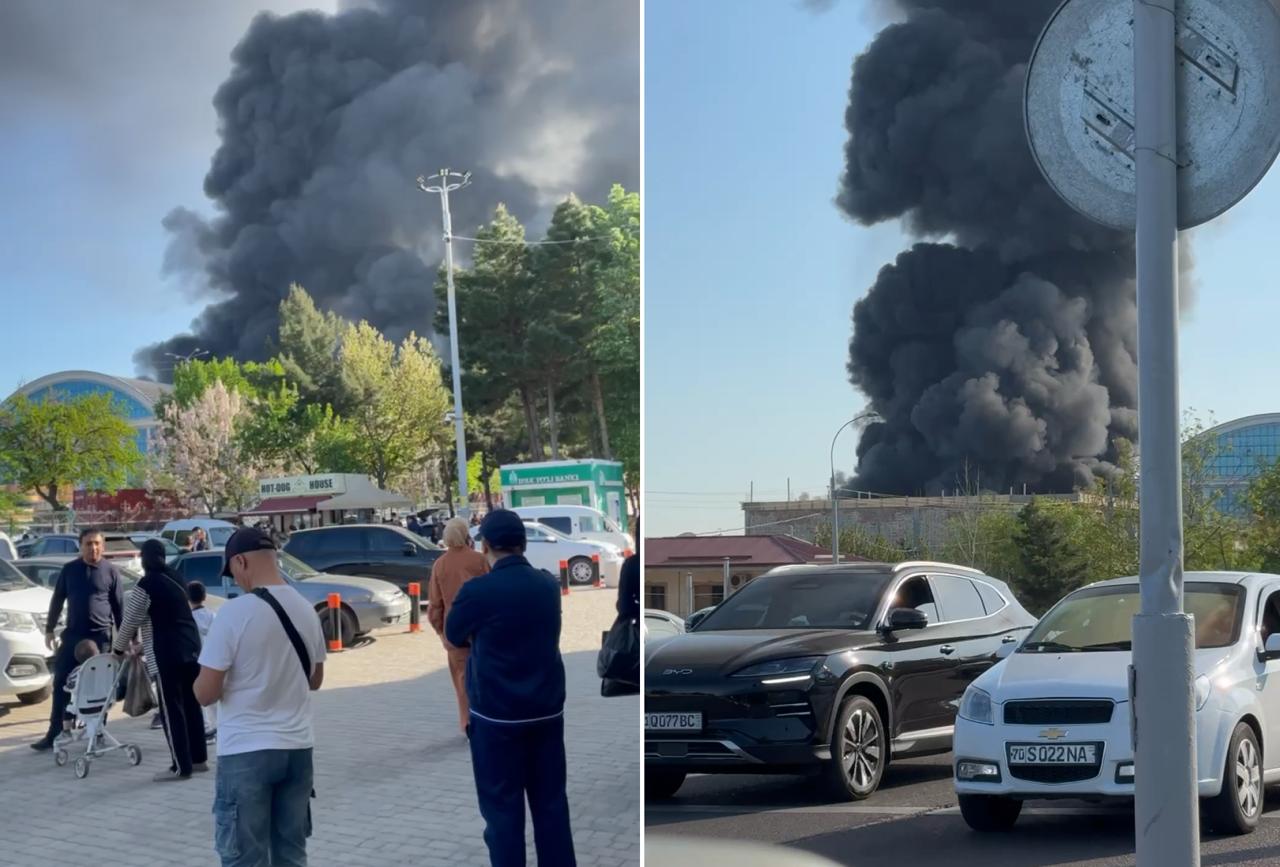 Произошел пожар на рынке «Бешкургон» в Ташкенте